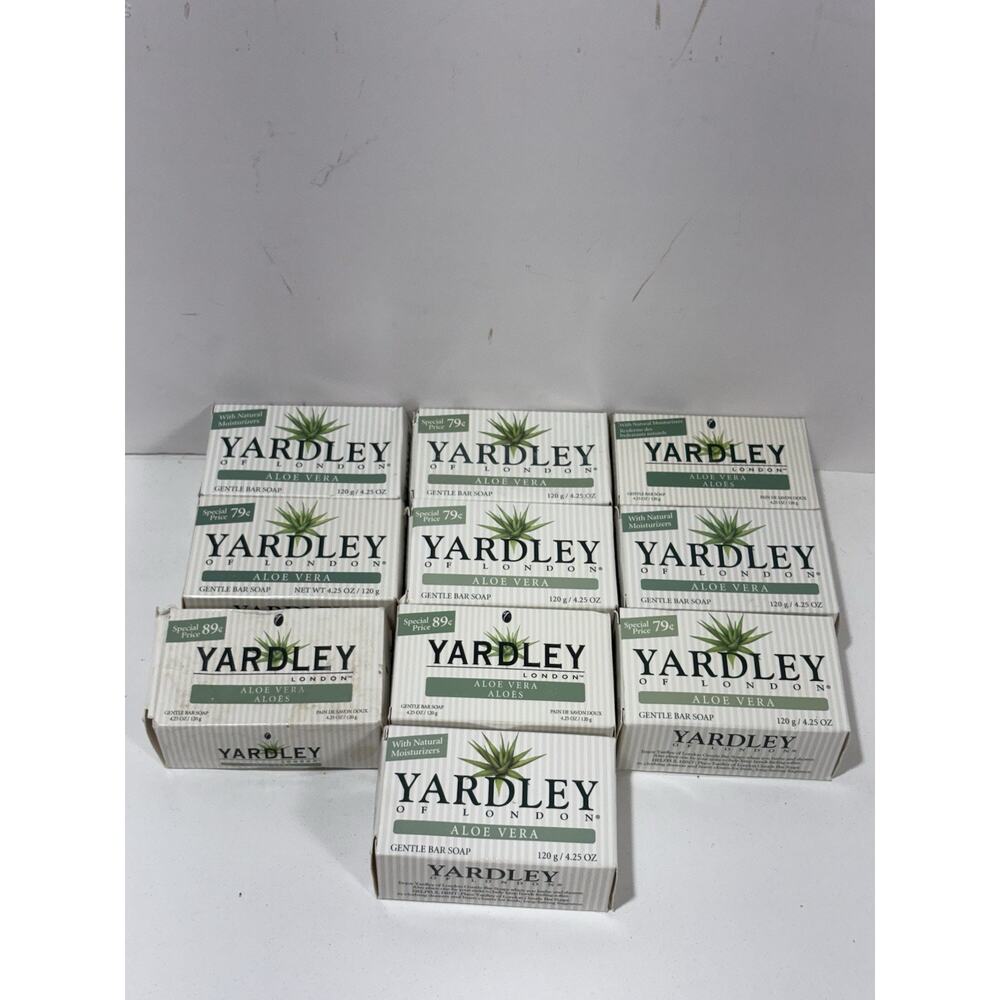 Yardley of London Aloe Vera‎ Bar Soap Moisturizers Lot of 7 Vintage New in Box